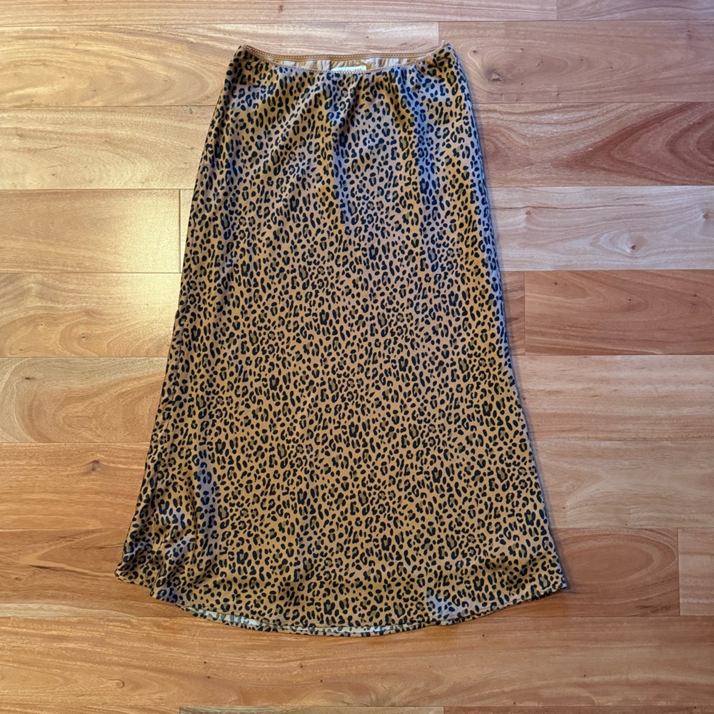American Eagle satin midi animal print skirt